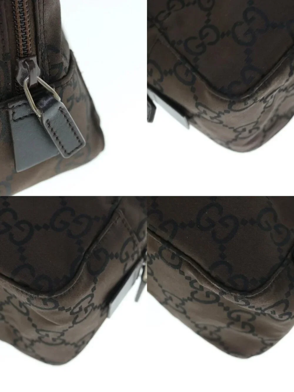 GUCCI GG Canvas Clutch Bag Dark Brown 112253 Auth 62829